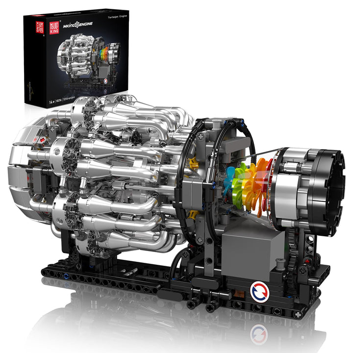 Mould King Turbojet Motor Bausatz, Modellmotor Bauset für Erwachsene, 10216 STEM DIY Turbinen Bausat