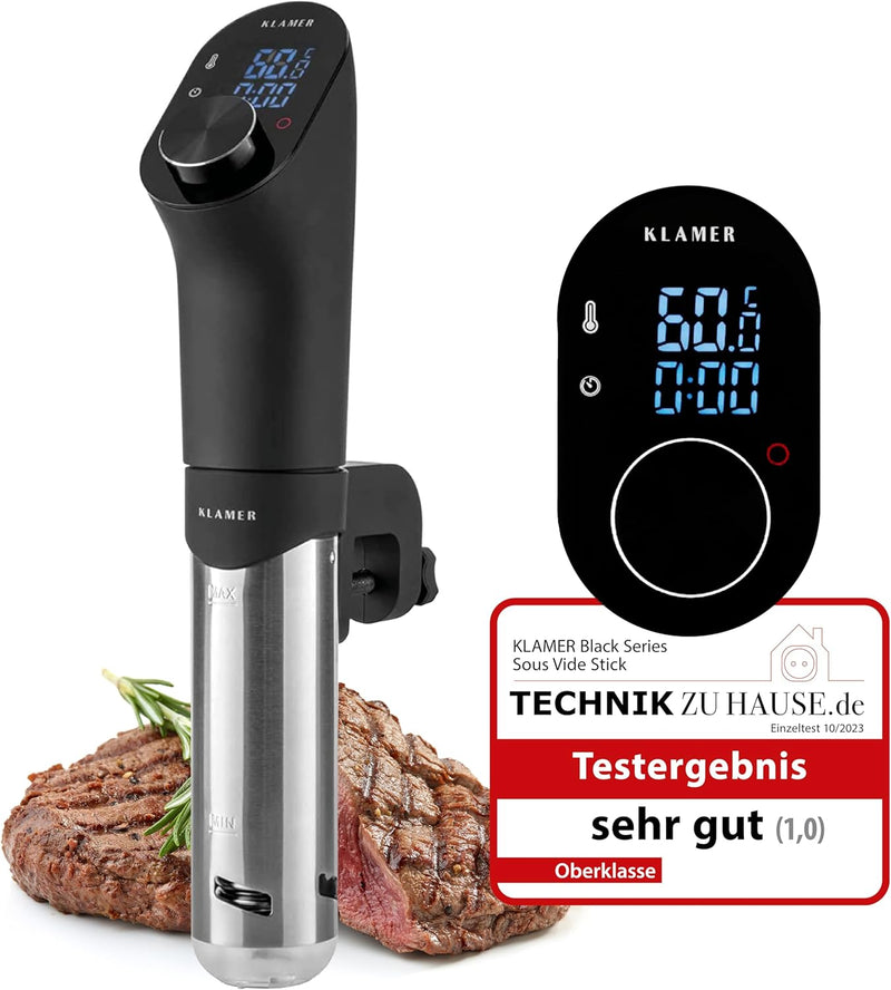 KLAMER Sous Vide Stick, 1200 Watt IPX7 wasserdichter Sous Vide Garer mit 3D Zirkulation und 20-95℃ T