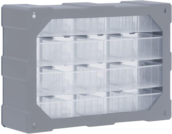 Myheimly Multi-Schubladen-Organizer 16 Schubladen 52x16x37 cm Grau 16 Schubladen, Grau 16 Schubladen