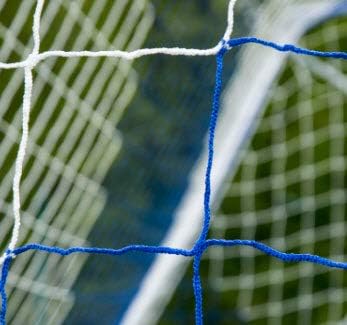TORNETZ - Fussball - 7.32 x 2.44 x 0.8 x 2m - 3mm - Weiss oder Weiss/Blau Weiss-Blau, Weiss-Blau