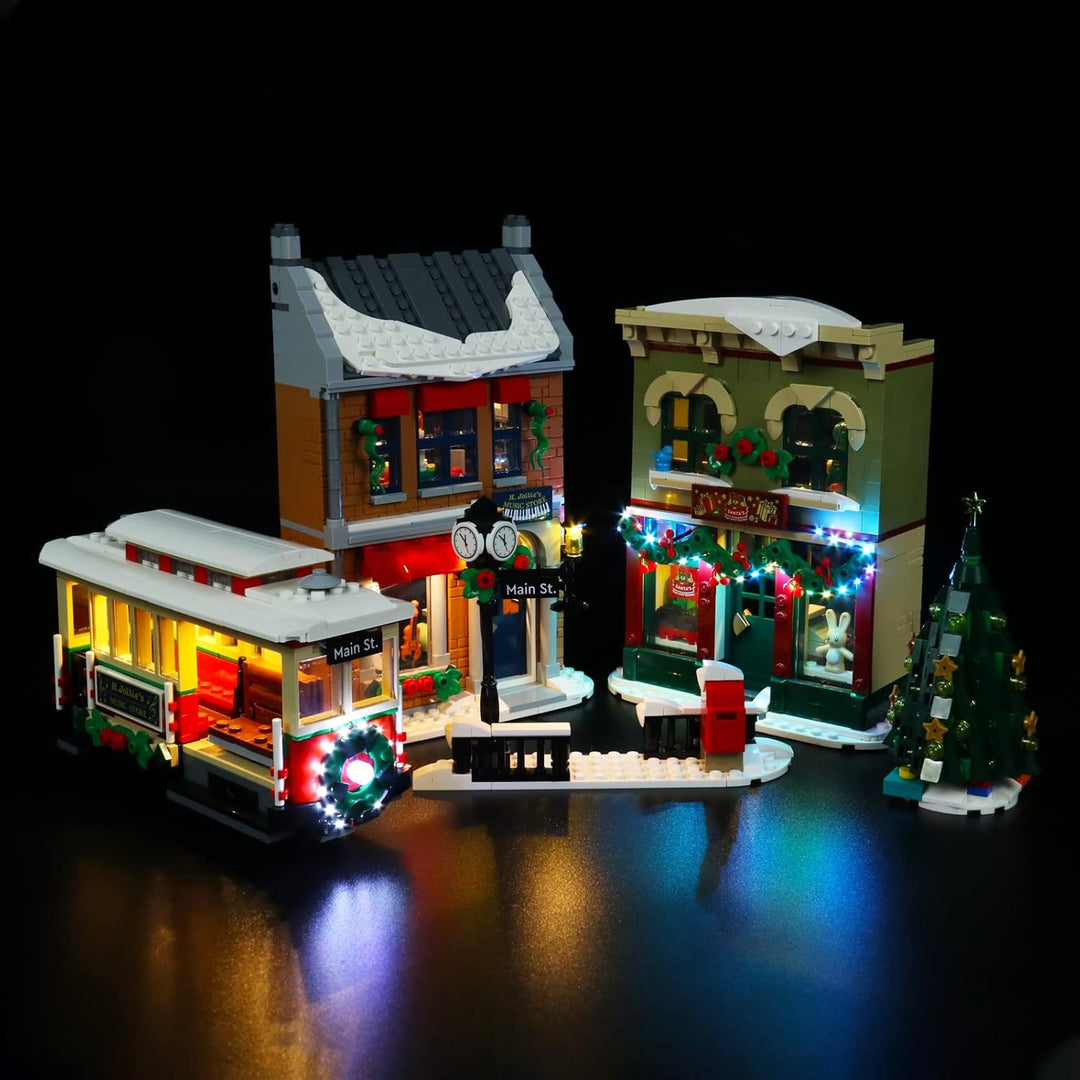 LocoLee Led Licht Set Kompatibel mit LEGO Weihnachtlich Geschmückte Hauptstrasse, Led Beleuchtungs S