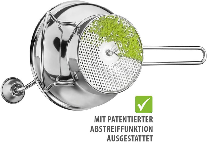 GEFU Passiermühle Original FLOTTE LOTTE Edelstahl | 3 Lochscheiben 1/3/8 mm | Passiergerät für Tomat