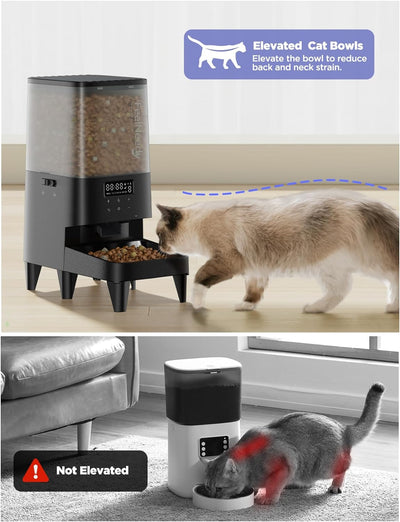 Futterautomat Katze APP Gesteuert, FEELNEEDY 5L Katzenfutter Automat WiFi, Automatischer Futterspend