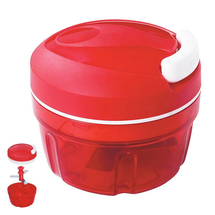 Zwiebelschneider Manuell: 300ML Zwiebel Zerkleinerer, Zwiebelschneider mit Kordel Zug, Knoblauchschn