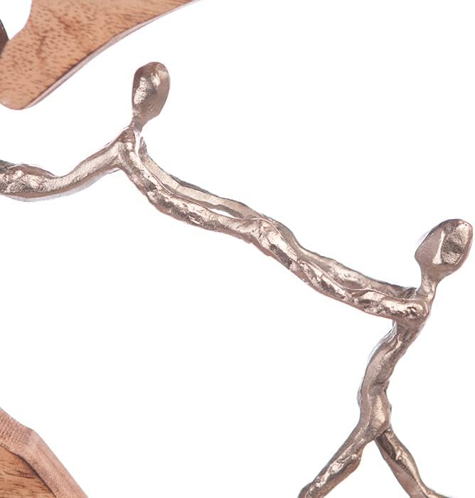 Casablanca - Deko Skulptur Figur - Eltern und Kinder - Mangoholz/Aluminium - handgefertigt - Höhe 32