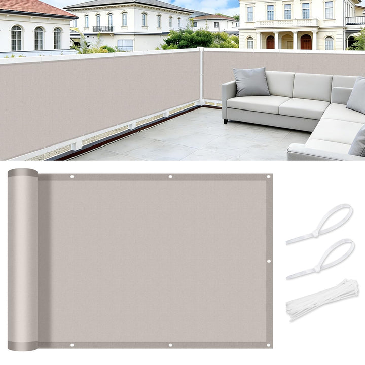 COOL AREA Balkon Sichtschutz Balkonumspannungen PES Wasserdicht wetterfester mit Kabelbinder,90x800c