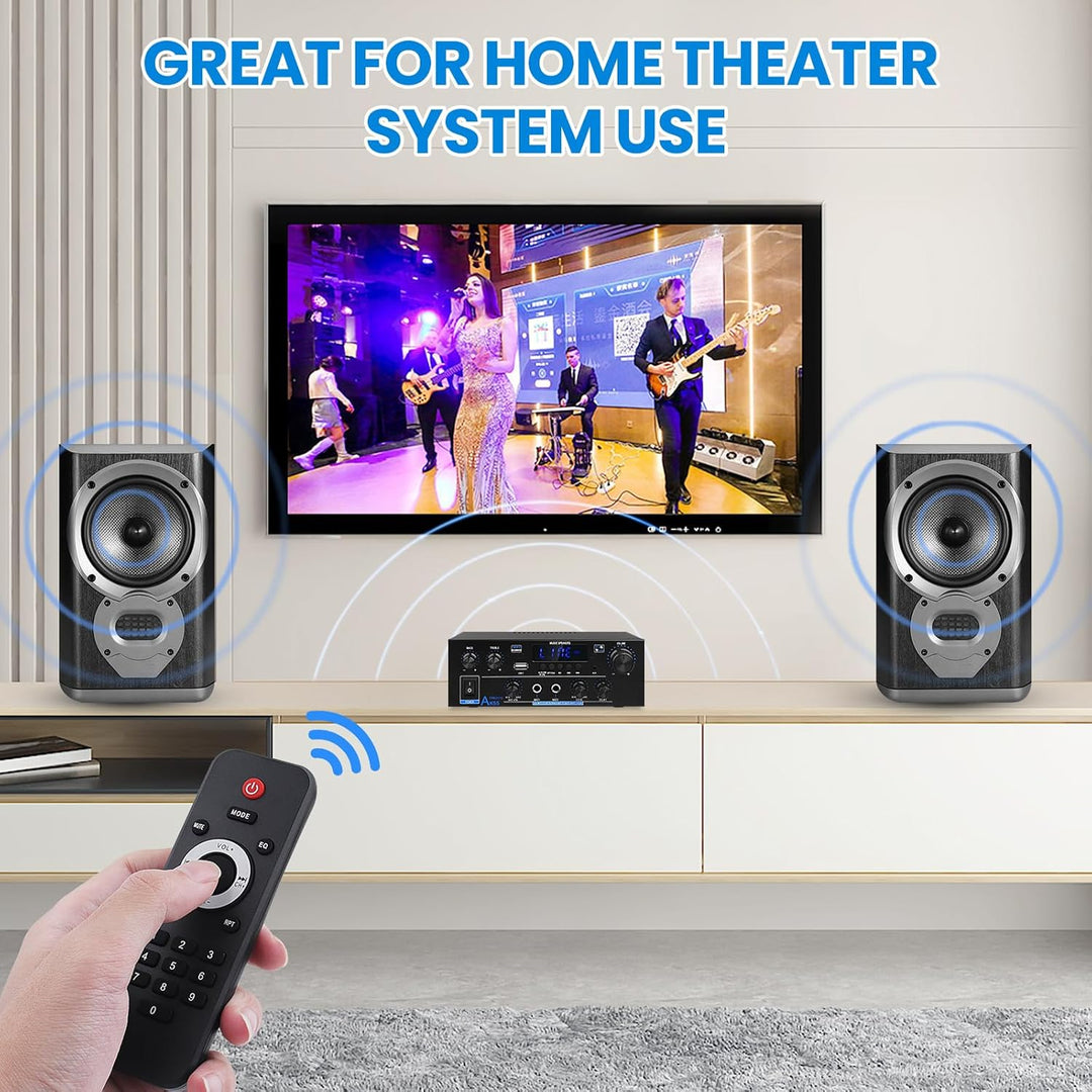 HiFi-Verstärker AK55 Bluetooth Stereo-Audioverstärker Receiver 2 Kanäle 70WX2 Max. 600W Digitale End