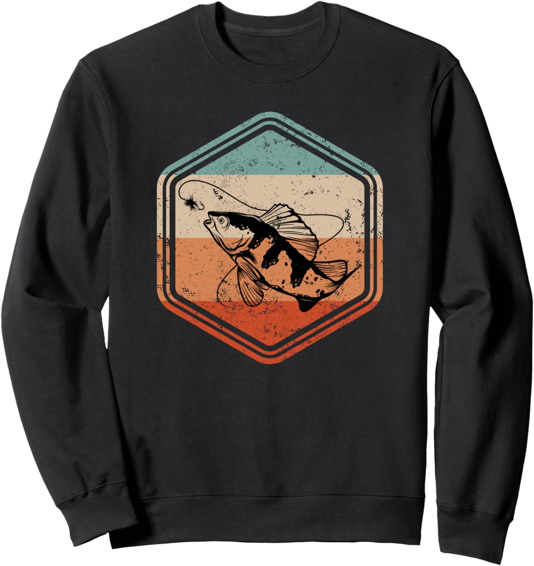 Retro Fisch Angler Angeln Fischer Angelsport Fischen Sweatshirt