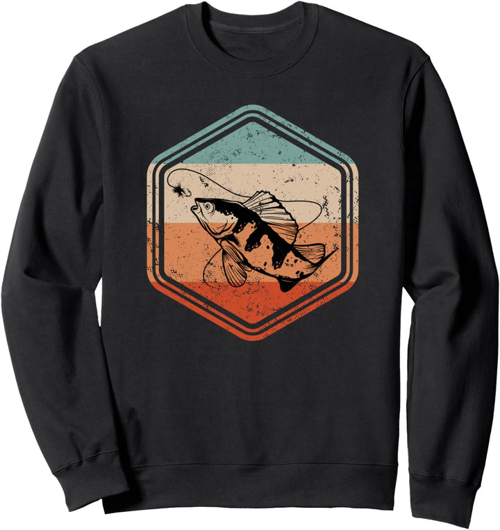 Retro Fisch Angler Angeln Fischer Angelsport Fischen Sweatshirt