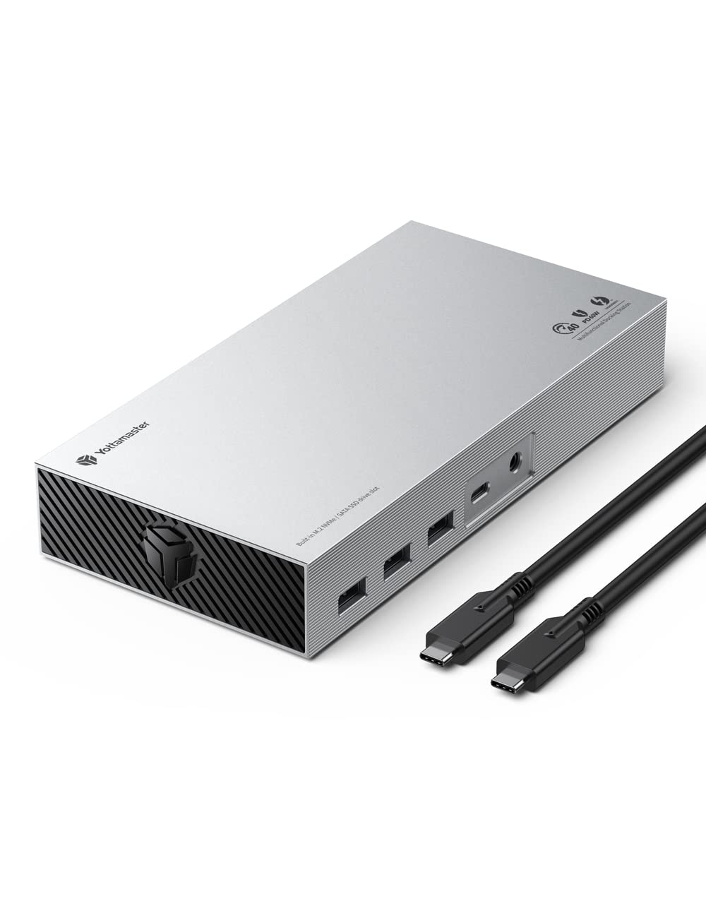 Yottamaster Thunderbolt 3 Docking Station Dual Monitor mit Dual 4TB NVMe/SATA Gehäuse, 11 in 1 USB C