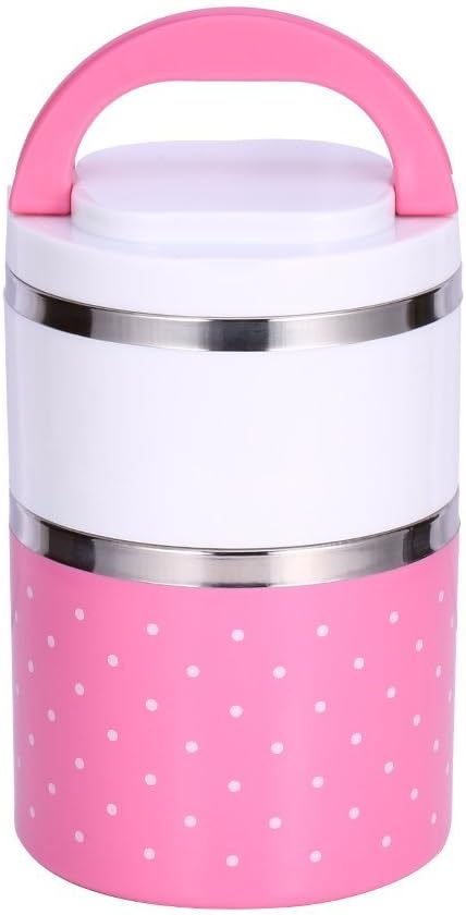 Tbest Thermo Lunchbox 2 Etagen Thermos, Contenedor De Comida Niños Lunchbox,1/2/3 Schichten,Tragbar,