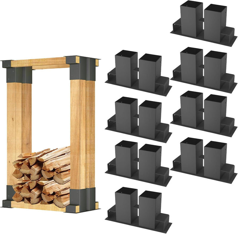 NAIZY Holzstapelhilfe Stabile Stapelhilfe für Brennholz 8er Set Holzstapelhalter für Kaminholz Kamin