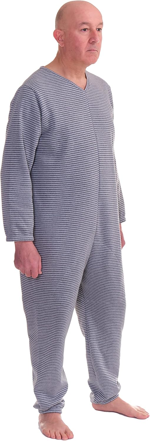 FERRUCCI COMFORT Wintersanitärpyjama mit Rückenreissverschluss - 9014/1 - Für Alzheimer, Inkontinenz