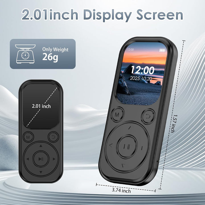 64 GB MP3-Player mit Bluetooth 5.3, tragbarer Musik-Player mit HiFi-Klangqualität und FM-Radio, 300