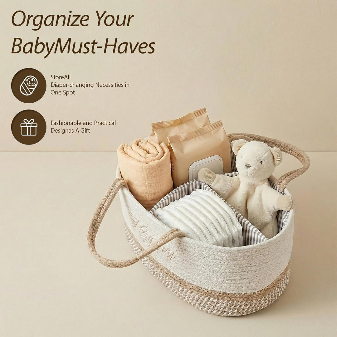 Klapptisch Organizer, Baby Organizer Korb, Klapptisch Aufbewahrungskorb, Windel Caddy mit Türgriff,