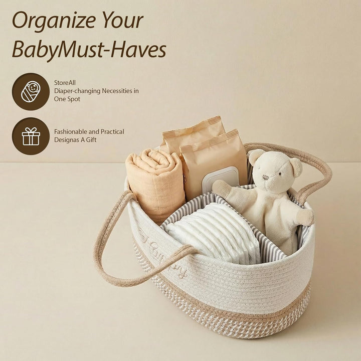 Klapptisch Organizer, Baby Organizer Korb, Klapptisch Aufbewahrungskorb, Windel Caddy mit Türgriff,