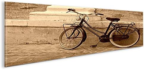 islandburner Bild Bilder auf Leinwand Hollandrad Sepia Retro Altes Fahrrad Panorama XXL Poster Leinw