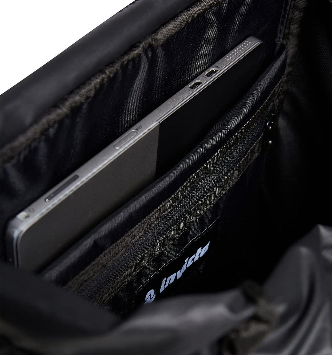 INVICTA Rucksack - URBAN X, Schwarz - Tablet-Tasche - Arbeit und Freizeit, Büro - ECO Material Stoff