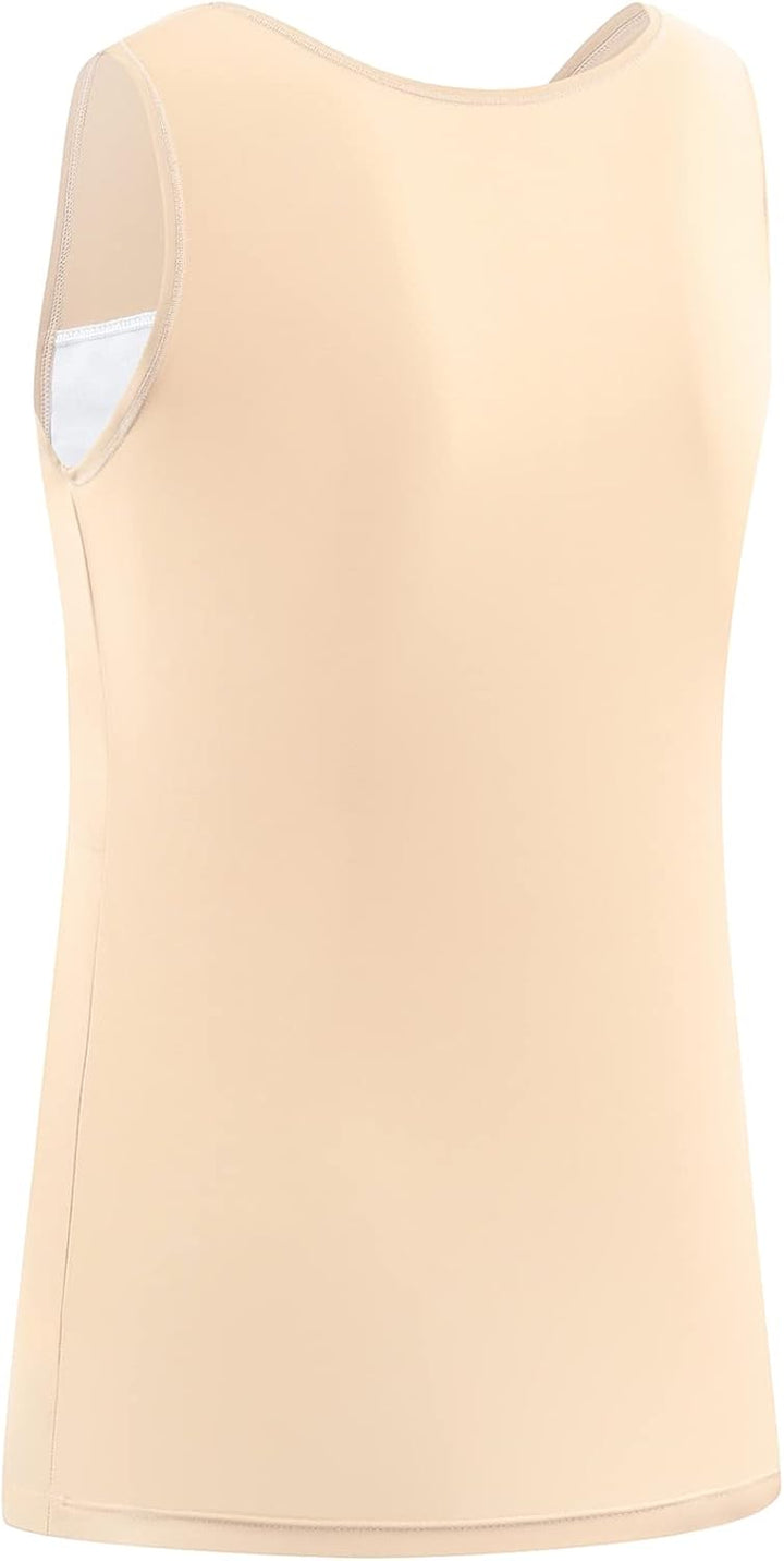 XUJI Brust Binder Transgender Tomboy Atmungsaktiv Langer Binder Pullover Tank Top, S Nude