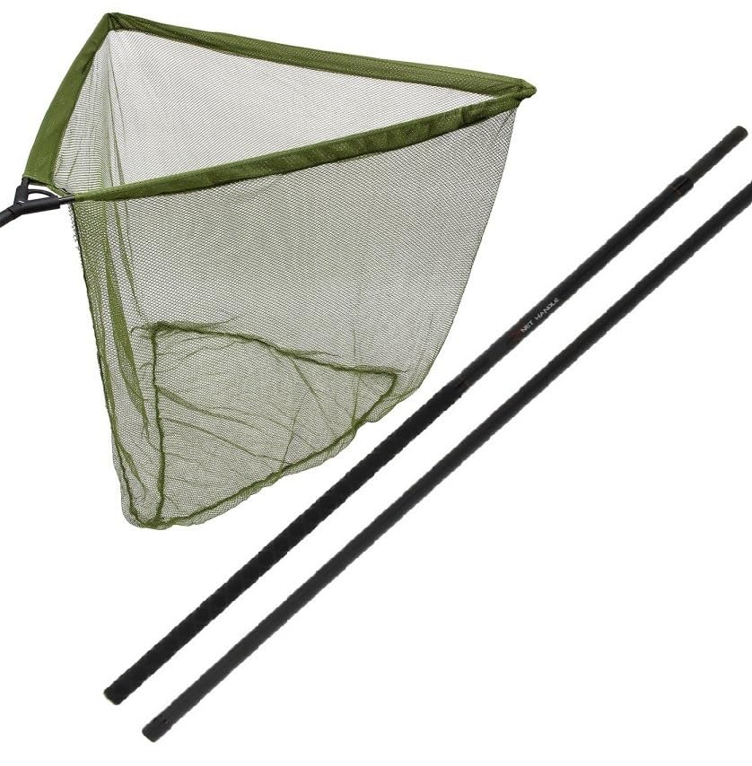 Karpfen Grossfisch Kescher Carbon mit Kescherstab 2 TLG. komplett 1,80m 107x107cm