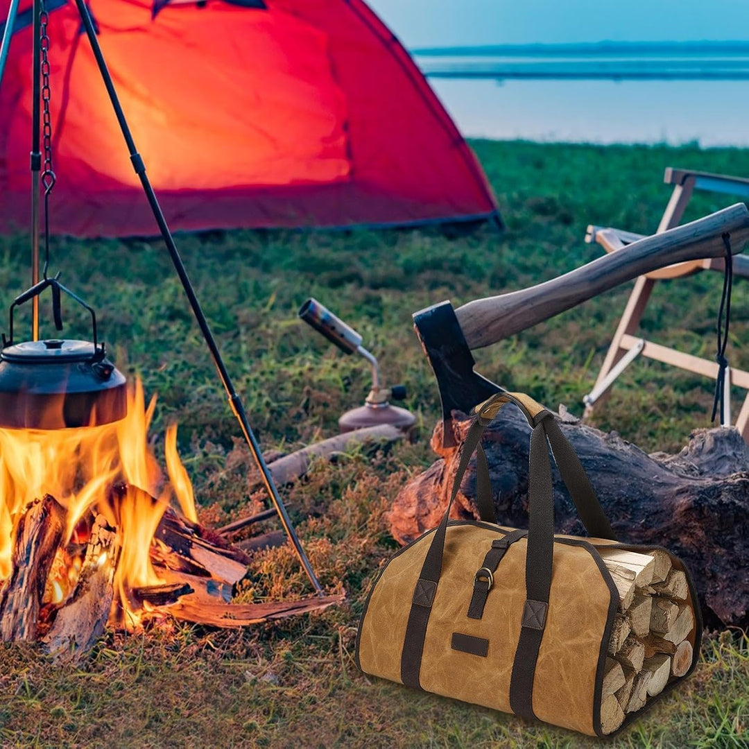 Kindling Basket, Log Carrier, Heavy Duty Firewood Log Carrier, Water Resistant Firewood Storage Bag,