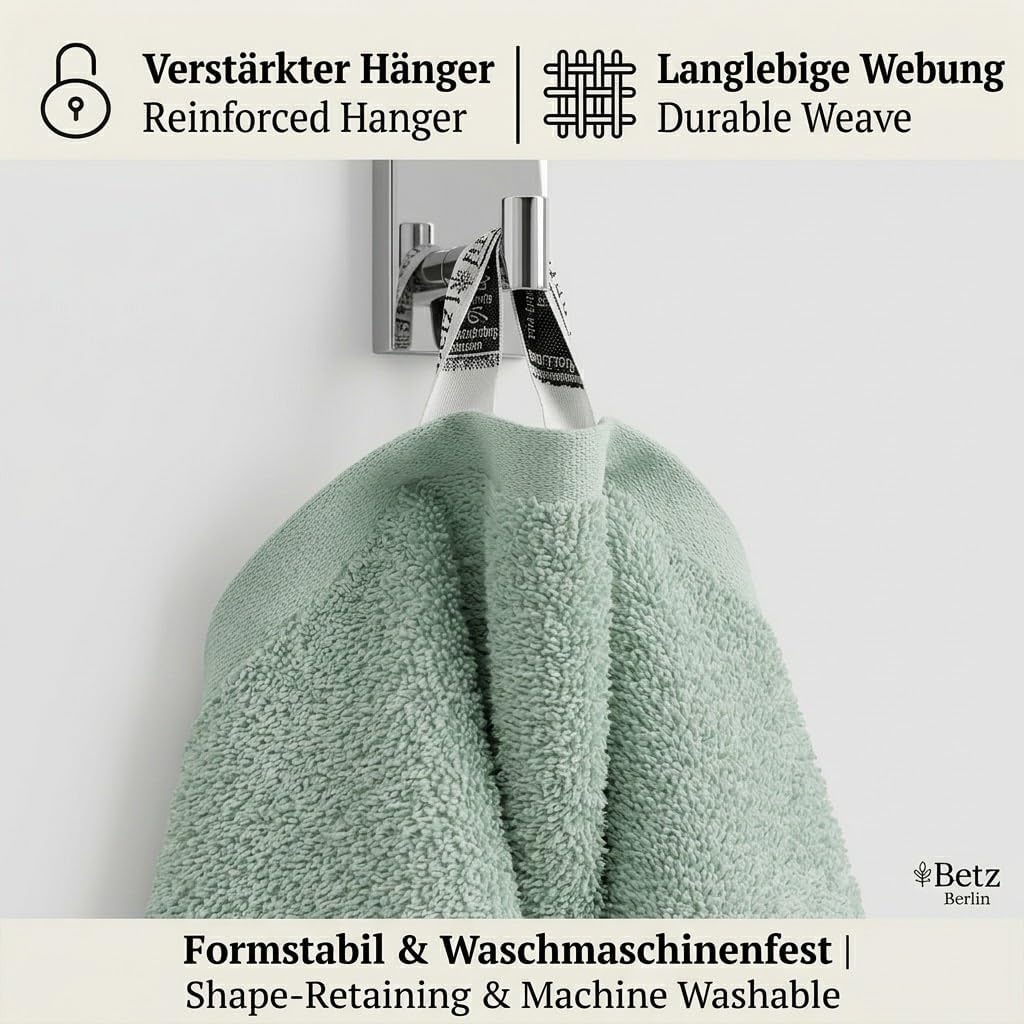 Betz Berlin 6er Set 2X Maxi Duschtuch 100 x 150 cm 4X Handtuch 50 x 100 cm 100% Baumwolle Farbe Jade