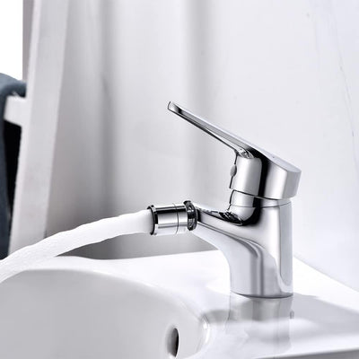 Ibergrif M15050 Roma, Einhebel Bidetarmatur, Bidet Wasserhahn mit Auslauf Höhe 56 mm, Chrom, Silber