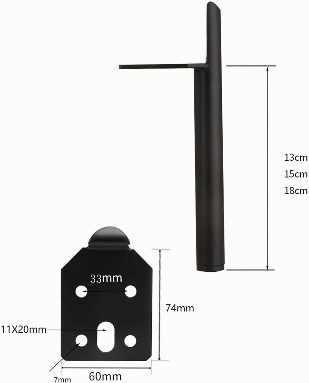 SHUIOG 4 Stück Ersatz Möbelfüsse Metall, 5" / 13cm Schwarz Möbelfüsse, DIY Möbel Füsse Tischbeine Sc