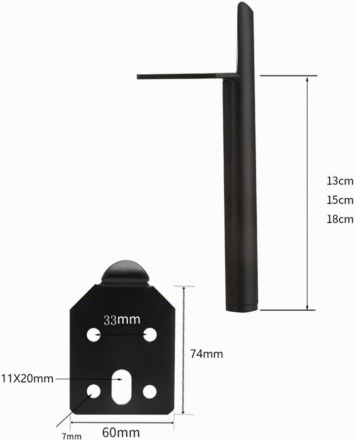 SHUIOG 4 Stück Ersatz Möbelfüsse Metall, 5" / 13cm Schwarz Möbelfüsse, DIY Möbel Füsse Tischbeine Sc