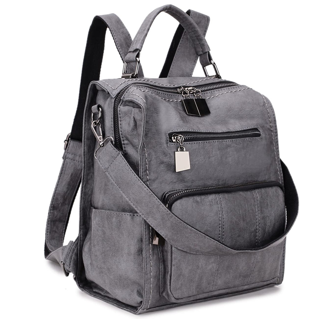 RAVUO Damen Rucksäcke,PU-Leder Rucksack Frauen Mädchen Mode Backpack Rucksack 3 Wege Reisetasche Sch