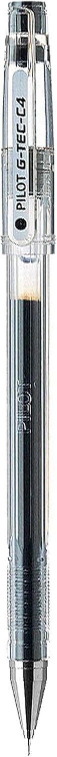 Pilot G Tec C4 Gelschreiber Micro 0,4 mm Schreibspitze 0,2 mm Strichbreite 12 Stück schwarz, schwarz