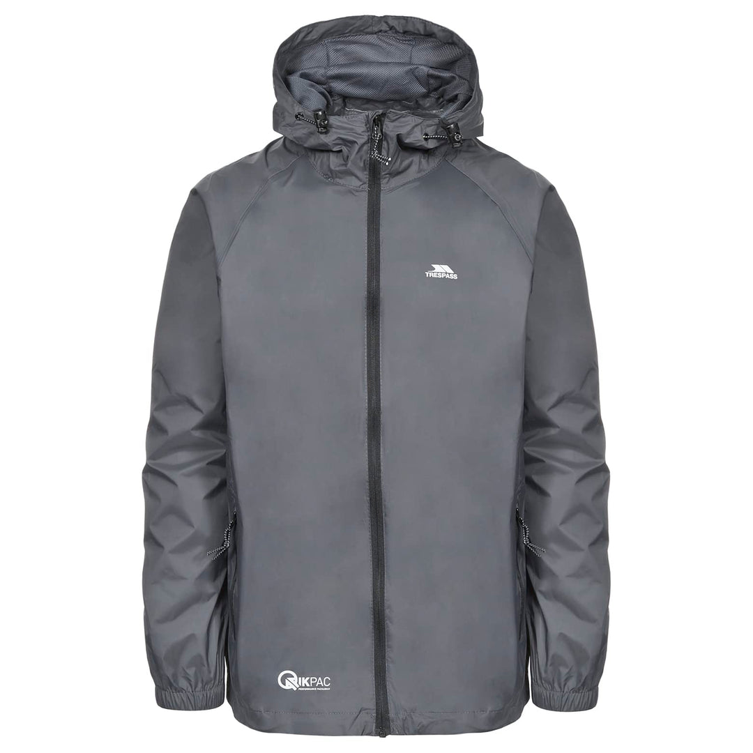 Trespass Unisex Erwachsene Qikpac Jacket Kompakt Zusammenrollbare Wasserdichte Regenjacke 3XS Grau (
