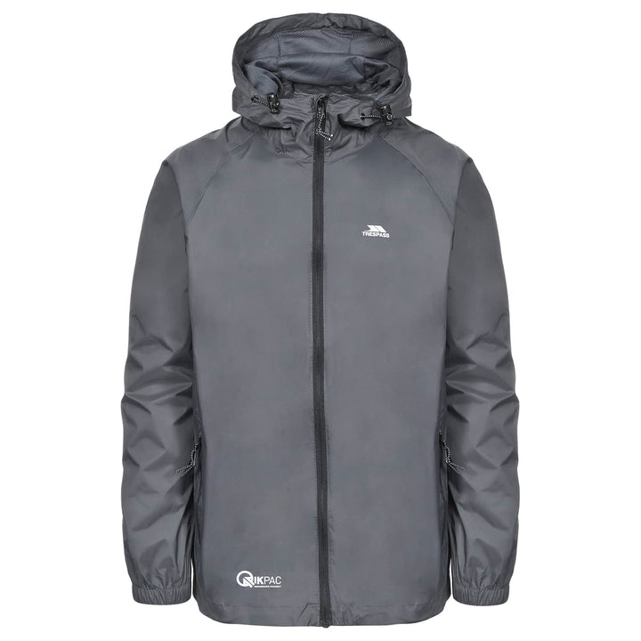 Trespass Unisex Erwachsene Qikpac Jacket Kompakt Zusammenrollbare Wasserdichte Regenjacke 3XS Grau (