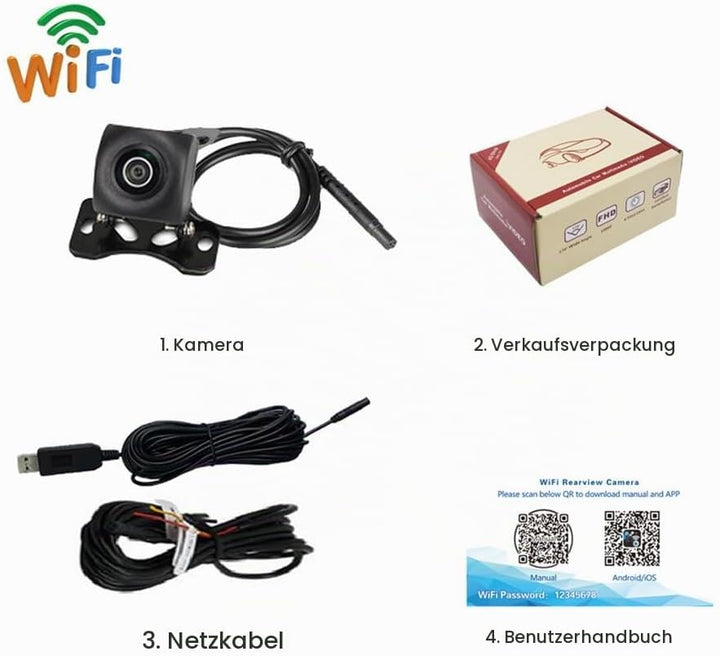 WiFi-Rückfahrkamera 5 V USB Motorrad-Rückfahrkamera HD-Nachtsicht-Fahrtenschreiber IP67 wasserdicht
