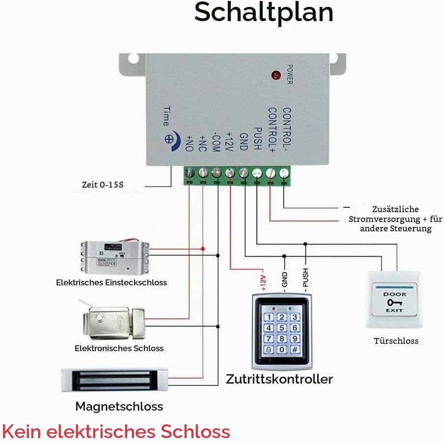 YAVIS RFID Metall Codeschloss Türöffner Tastatur Zugangskontrolle System Kit Set 125 kHz EM Kartenle
