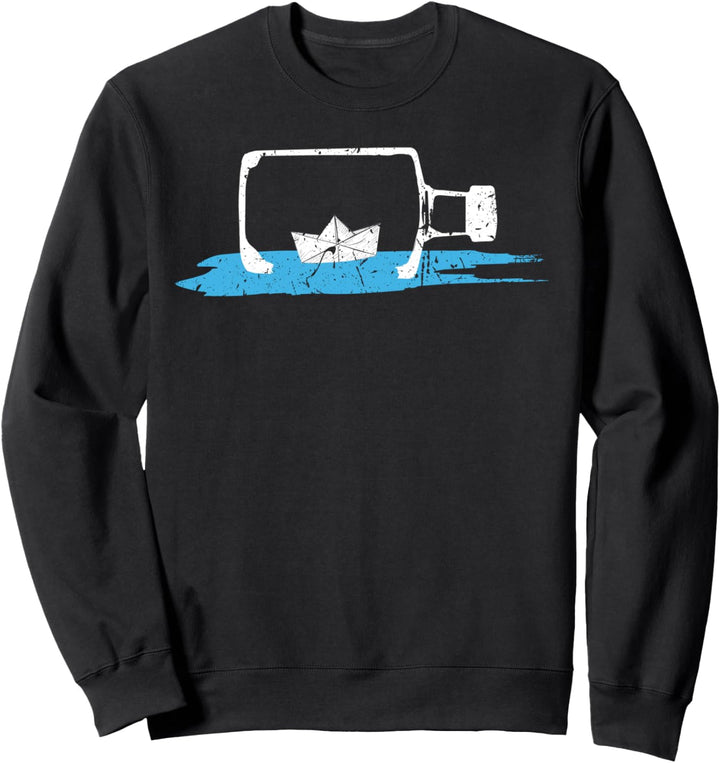 Papierschiff in Flasche Flaschenpost Meer Sweatshirt