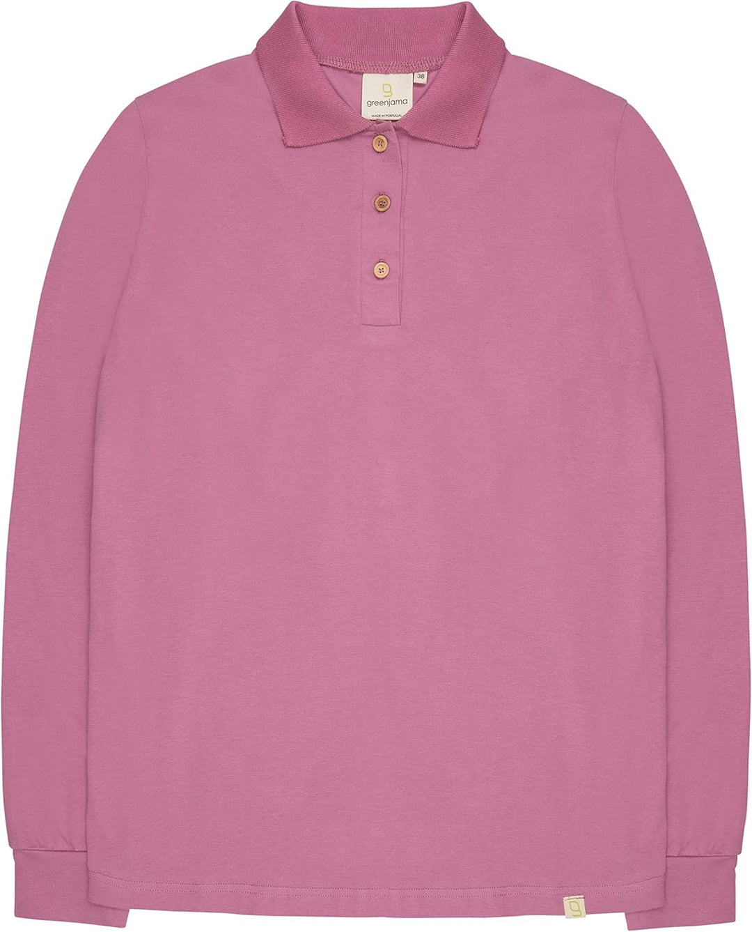 Damen Langarm-Shirt mit Polo-Kragen, GOTS-Zertifiziert Pyjamaoberteil 36 Grape, 36 Grape