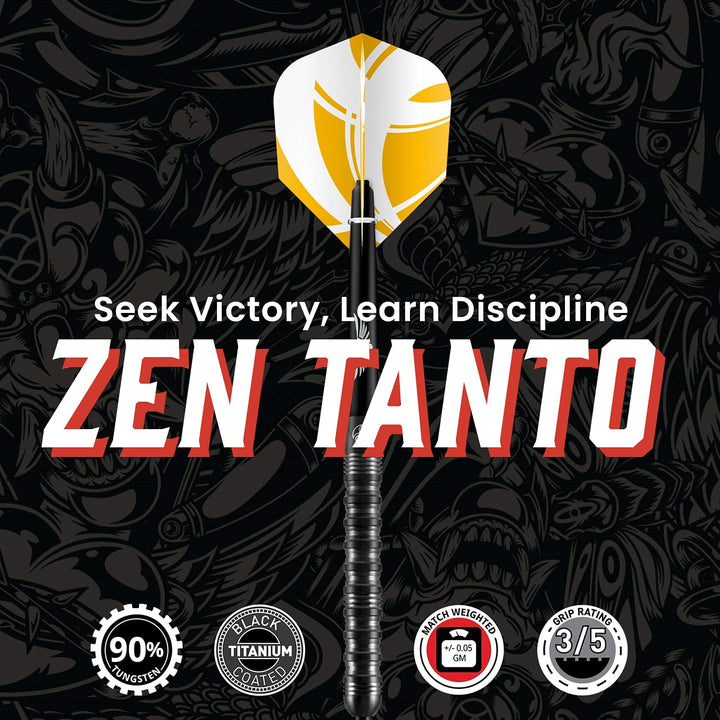 Shot! Darts Zen Tanto 90% Tungsten Pro Wurfpfeile Stahlspitzenset, Professional - Hergestellt in Neu