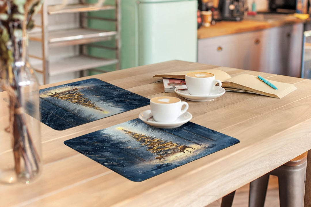 KitchenYeah© Platzsets Abwaschbar 6-Teilig 45x30 cm Tischsets Platzdeckchen Platzset Unterlage Tisch