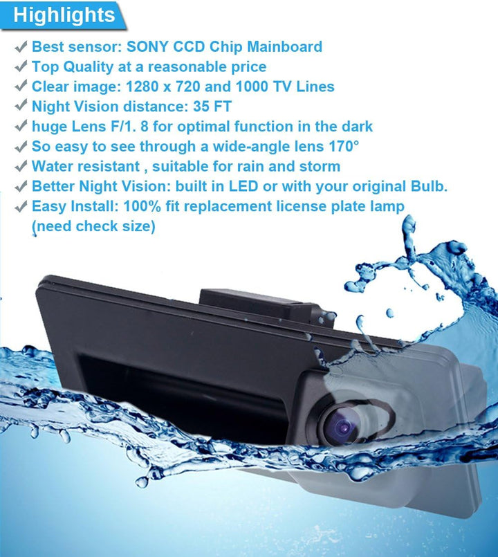 Wasserdicht 170 ° umkehrbare Fahrzeug-spezifische Griffleiste Kamera integriert in Koffergriff Rücka