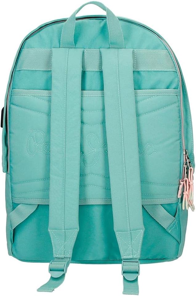 Pepe Jeans Jane Rucksack für Laptop, Doppelfach, 15,6 Zoll, Blau, 31 x 44 x 17,5 cm, Polyester, 20,4