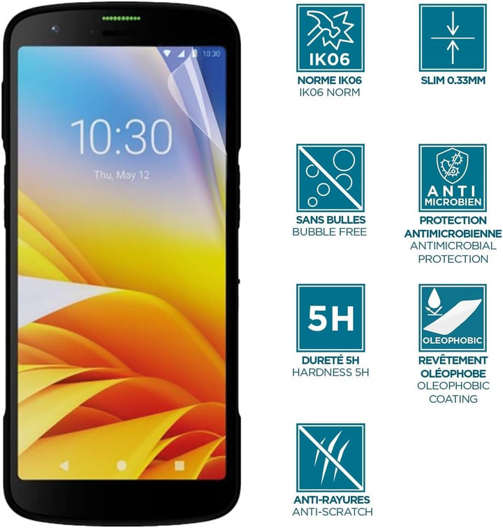 Mobilis Displayschutzfolie für Zebra TC22 - TC27, Unzerbrechlicher & stossfester IK06 normierter Dis