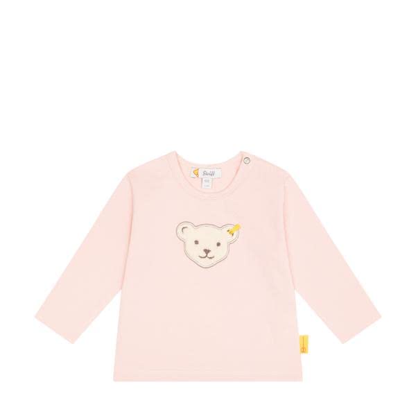 Steiff Unisex Baby T-Shirt Langarm Teddykopf Ohne Squeezer Shirt 62 Silver Pink, 62 Silver Pink