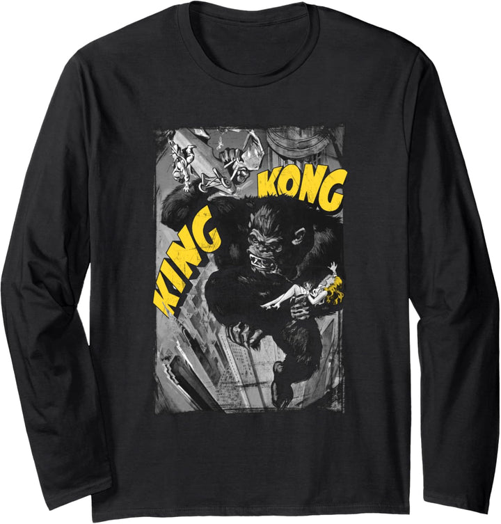 King Kong Crushing Poster Langarmshirt