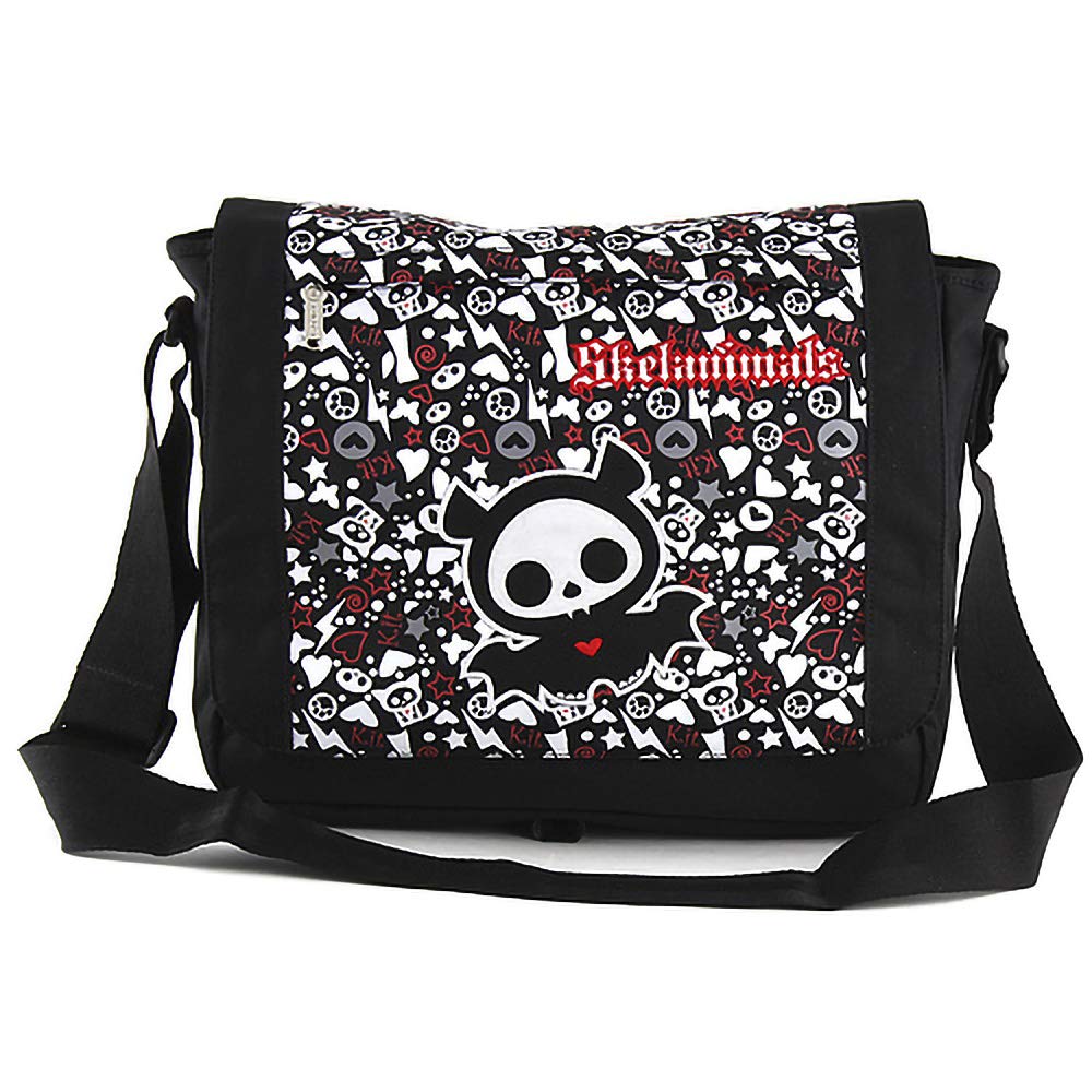 Target Shoulder Bag Skelanimals Umhängetasche, 40 cm, Schwarz (Nero)