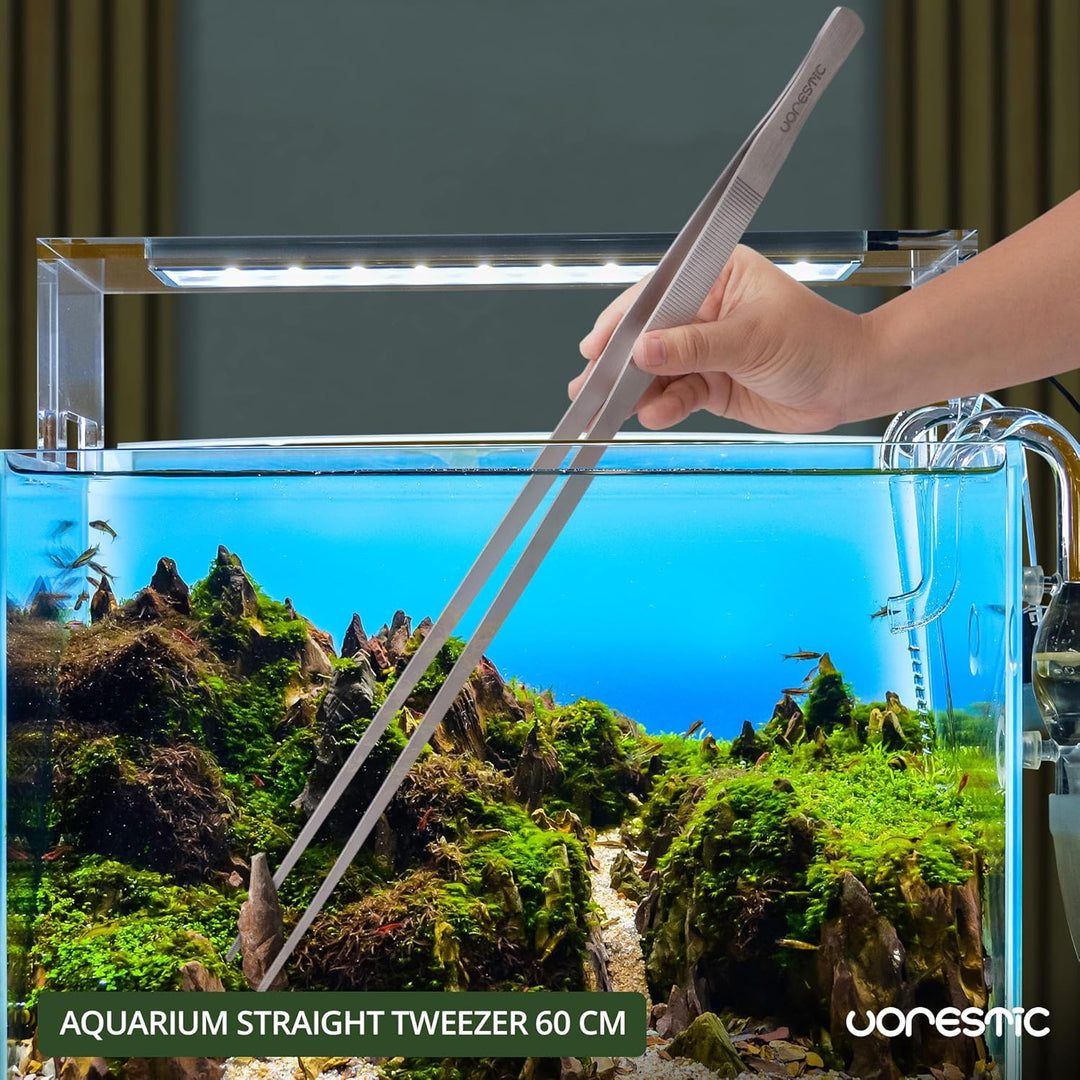 VORESTIC Gerade Aquarium Pinzette 60 cm, Pflanzen Aquarium Zange 60 cm, Sehr Lange Pinzette 60 cm, P
