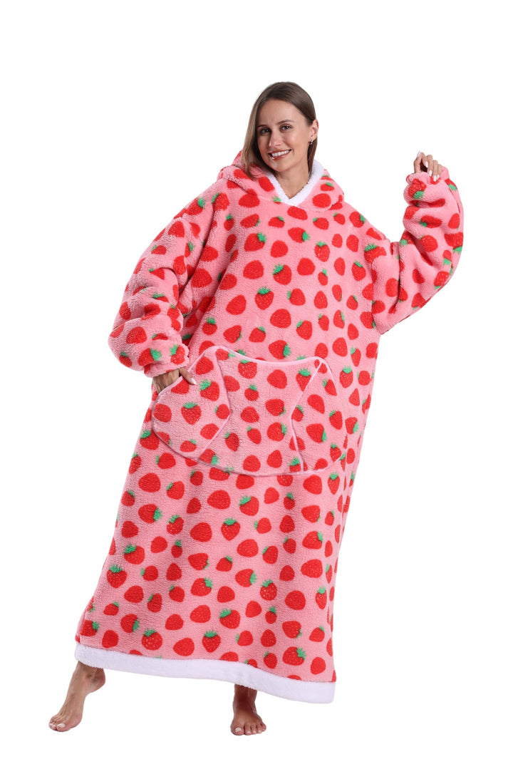Lange Hoodie Decke mit Ärmeln für Damen & Erwachsene - Kuscheldecke mit Ärmeln - Weiche & Warme Deck