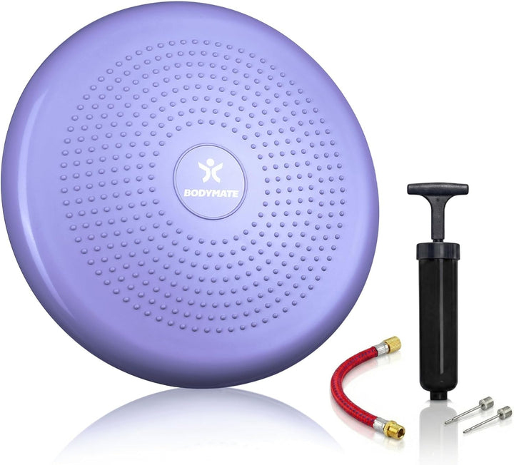 BODYMATE Balance Kissen mit Pumpe, Ø 34 cm | Propriozeptives Kissen, instabiles Kissen, aufblasbares