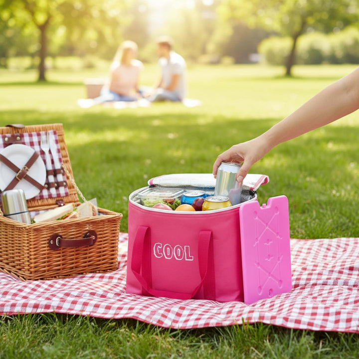 com-four® Kühltasche mit Kühlelement - Faltbare Thermo-Kühlbox - leichte Isoliertasche für Camping &