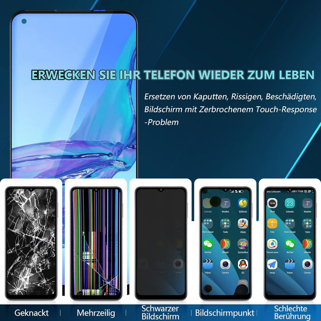 RongZy Kompatibel mit Oppo A53 / A32/A33 (2020)/A53S Ersatz Bildschirm LCD Display und Touchscreen-D